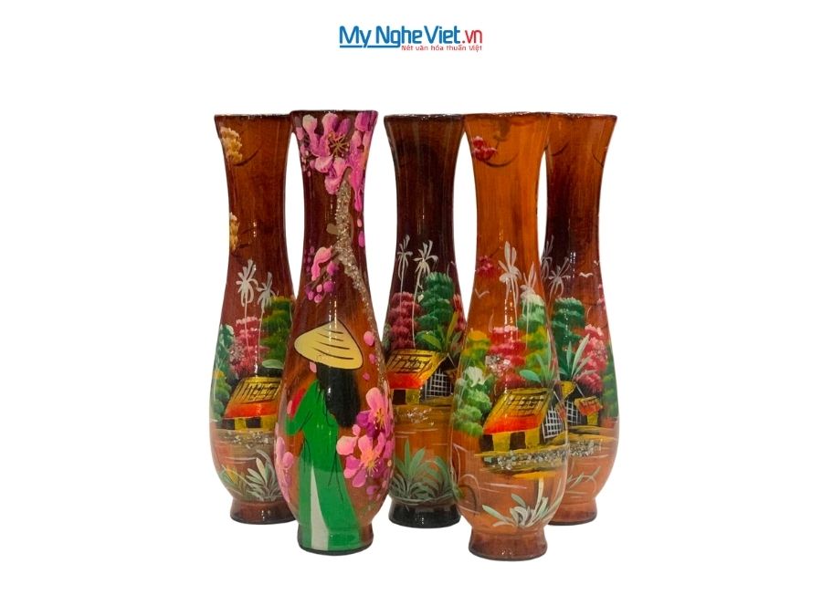 Lọ hoa, bình chai sơn mài nhiều mẫu H18 MNV-BCH03