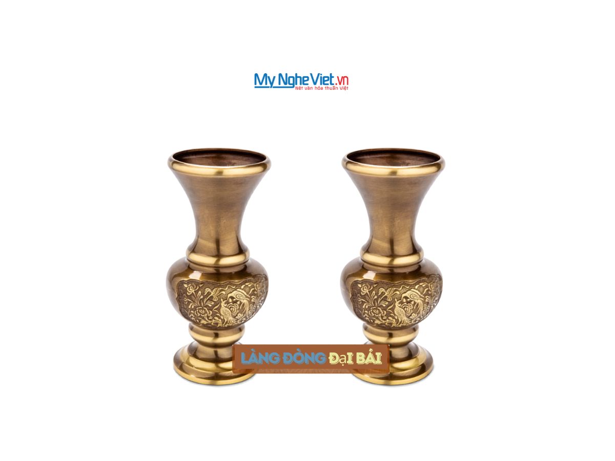 Bình Hoa Đồng Cạo Màu H25 MNV-DD33/25