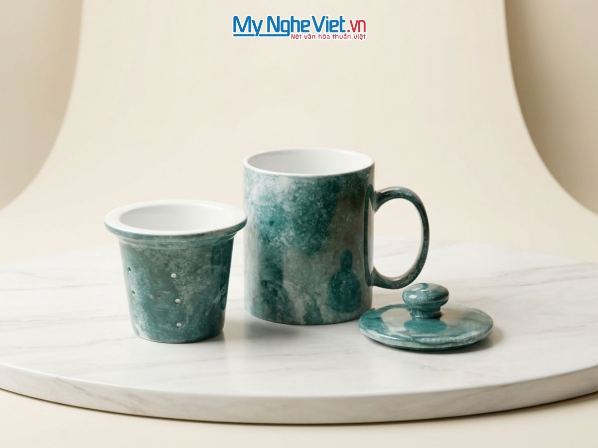 Ly Lọc Trà Gốm Sứ Men Vân Đá MNV-LLT05-2