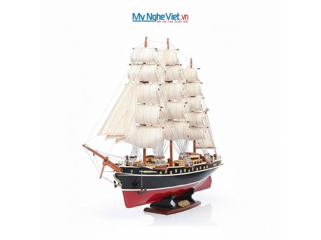 Mô hình tàu thuyền buồm CUTTY SARK  80cm (Màu Sơn) MNV-TB04D - Mô hình tàu thuyền trang trí
