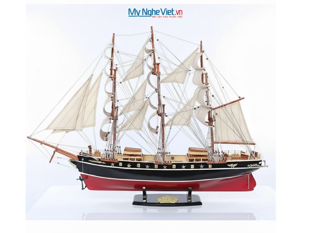 Mô hình tàu thuyền buồm CUTTY SARK  80cm (Màu Sơn) MNV-TB04D - Mô hình tàu thuyền trang trí