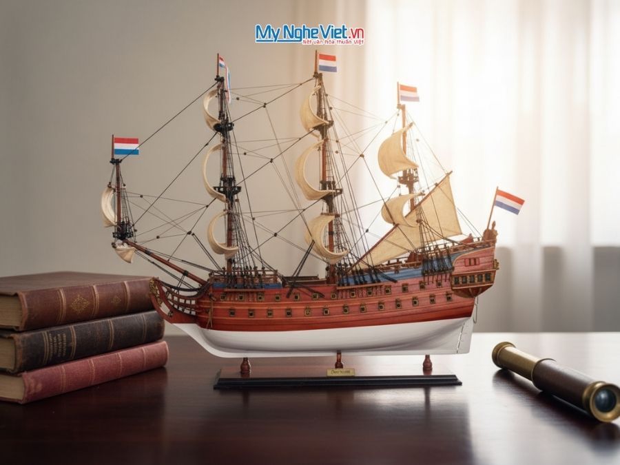 Mô Hình Tàu Chiến Cổ Friesland Gỗ Căm Xe Thân 80cm MNV-TSFL80P