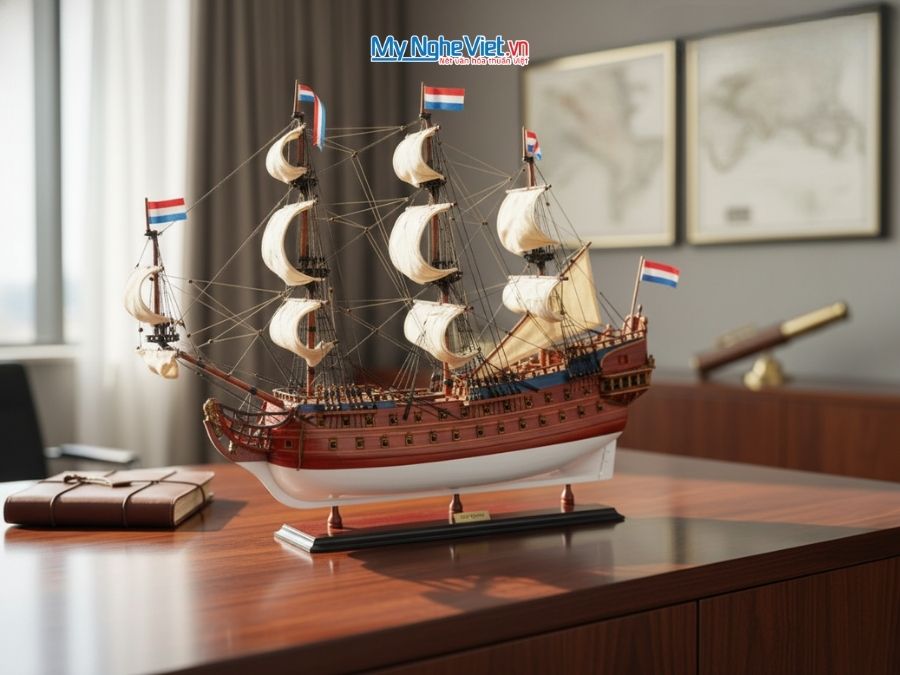 Mô Hình Tàu Chiến Cổ Friesland Gỗ Căm Xe Thân 80cm MNV-TSFL80P