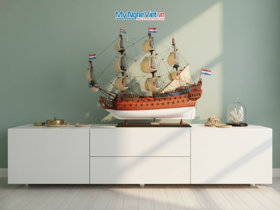 Mô Hình Tàu Chiến Cổ Friesland Gỗ Căm Xe Thân 80cm MNV-TSFL80P
