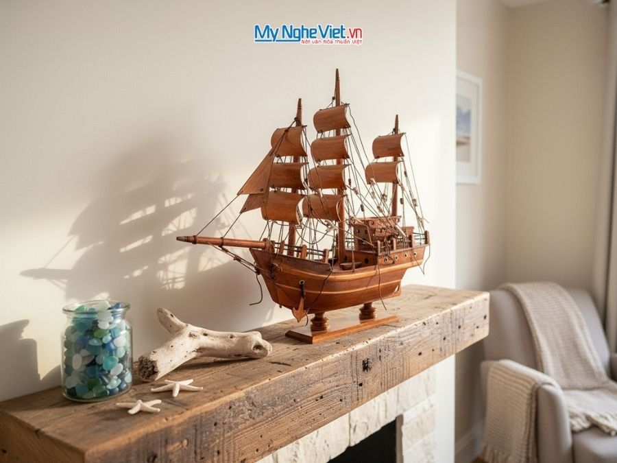 Mô Hình Tàu Thuyền Thái Lan gỗ cẩm lai (Thân 40cm) MNV-TB15/40