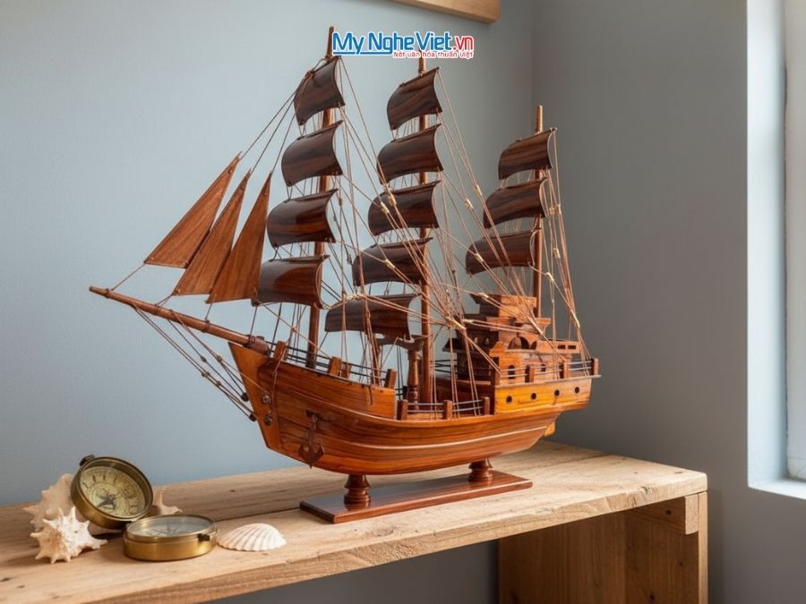 Mô Hình Thuyền Thái Lan Gỗ Cẩm Lai Thân 60cm MNV-TB15/60CL