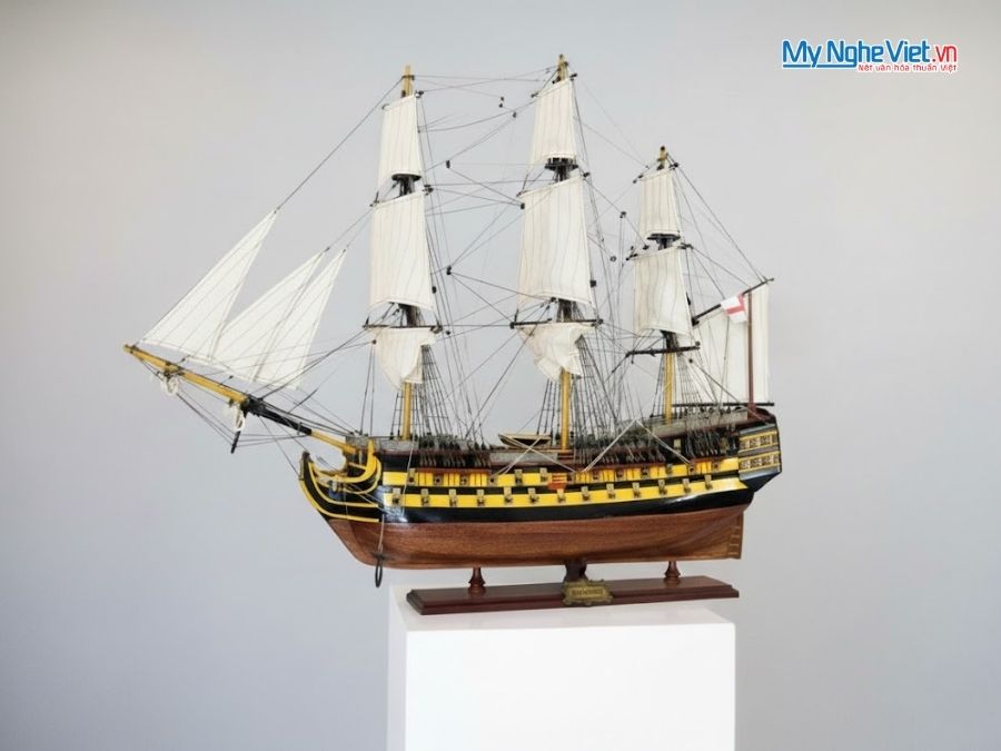 Mô Hình Tàu Chiến Cổ Agamemnon Gỗ Căm Xe Thân 80cm MNV-TB36