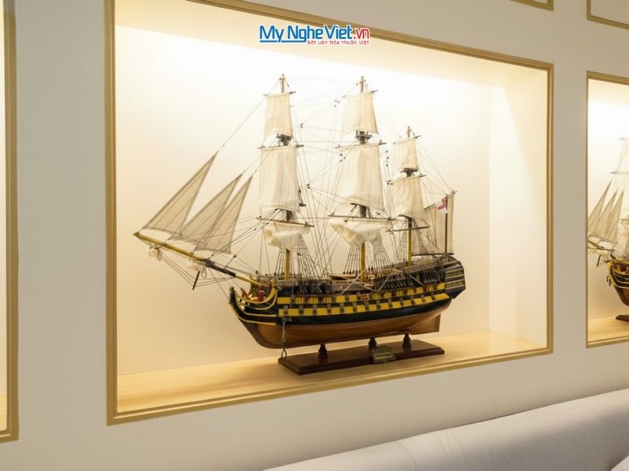 Mô Hình Tàu Chiến Cổ Agamemnon Gỗ Căm Xe Thân 80cm MNV-TB36