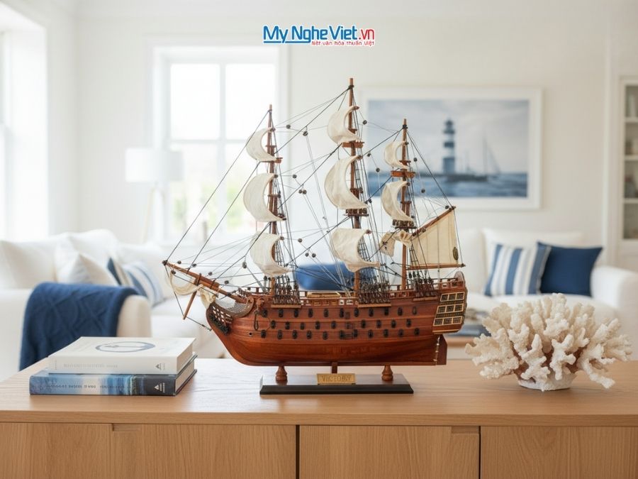 Mô Hình Thuyền Chiến Cổ HMS Victory (Thân 40cm) MNV-TB31/40