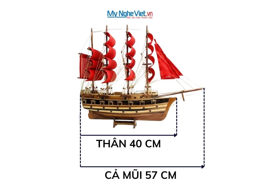 Mô Hình Tàu Chiến Cổ Jylland Gỗ Xoan Đào Thân 40cm MNV-TB27-3