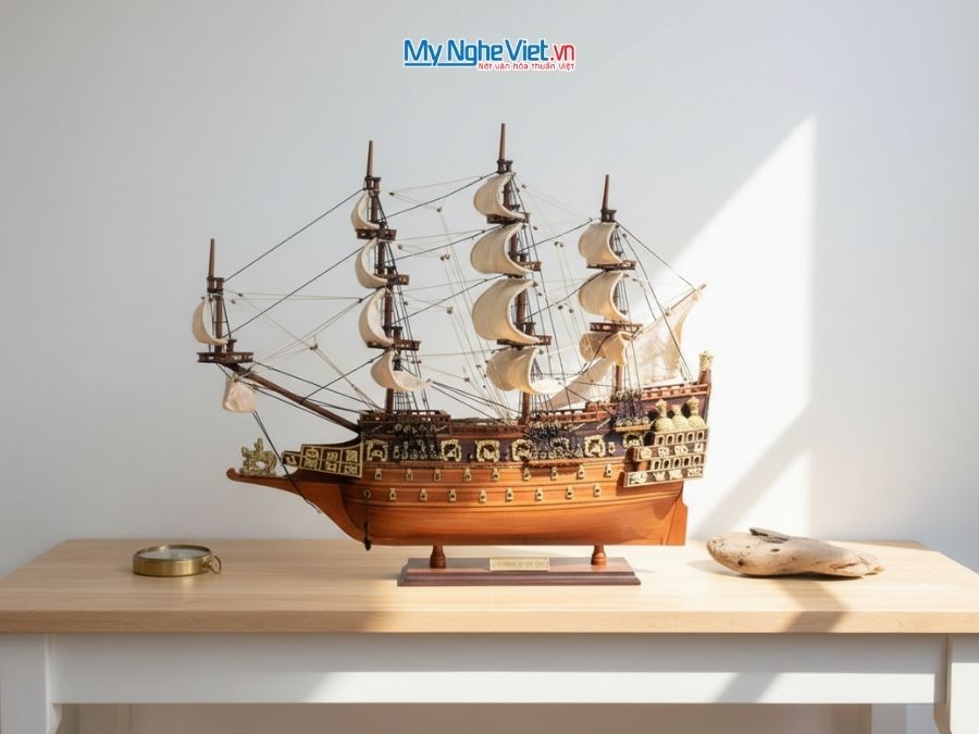 Mô hình tàu thuyền chiến cổ Sovereign of The Seas (thân 40cm) MNV-TB08