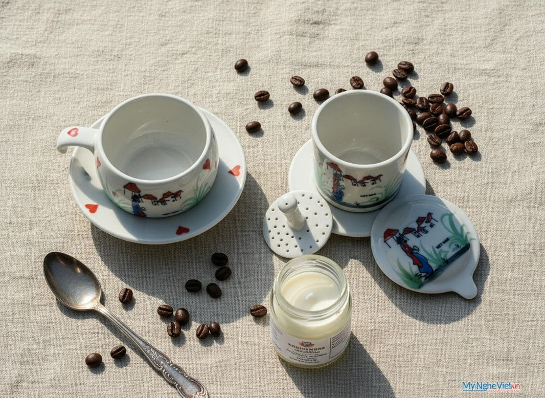 Phin cà phê thấp vẽ 1 cô gái CFVH004.4