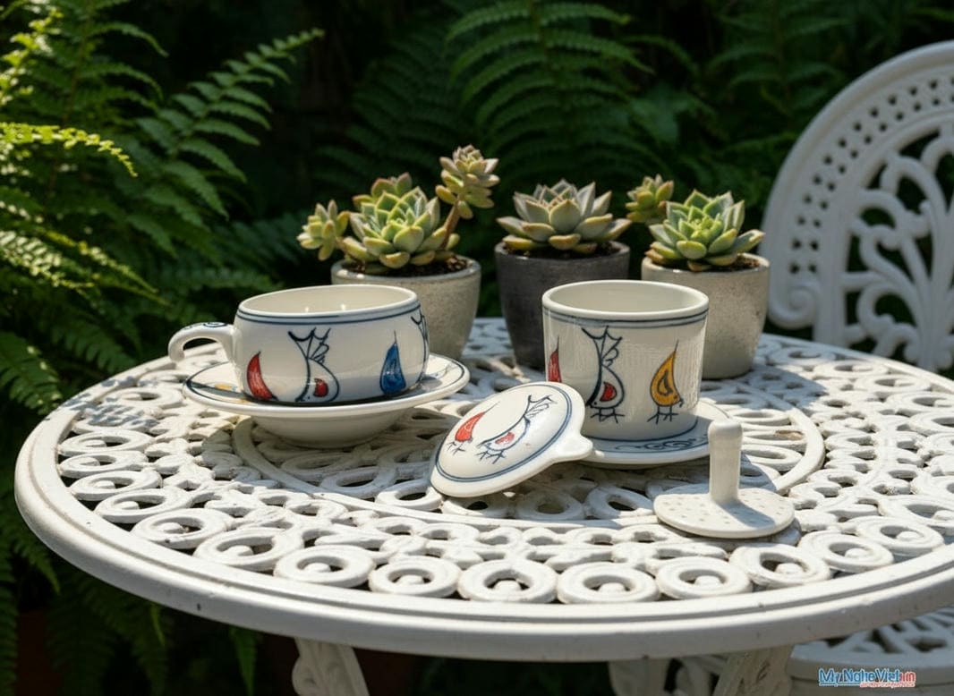 Phin cà phê thấp vẽ chim bồ câu CFVH004.5