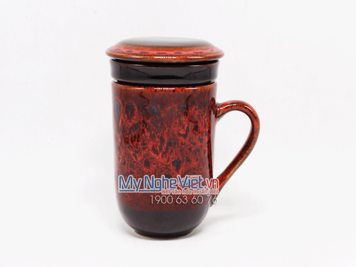Ly lọc trà men Hỏa Biến màu đỏ MNV-LTM001-2