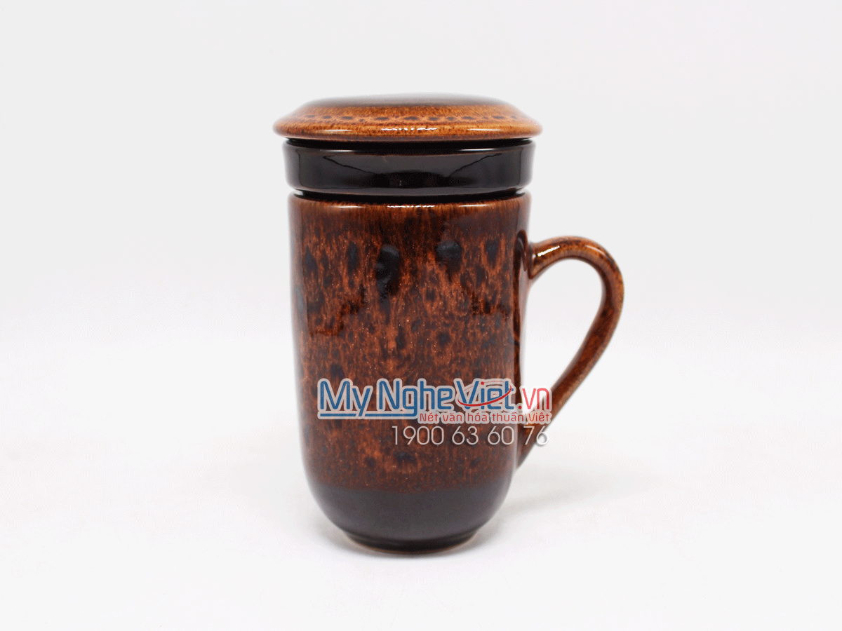 Ly lọc trà men Hỏa Biến màu cam MNV-LTM001-3