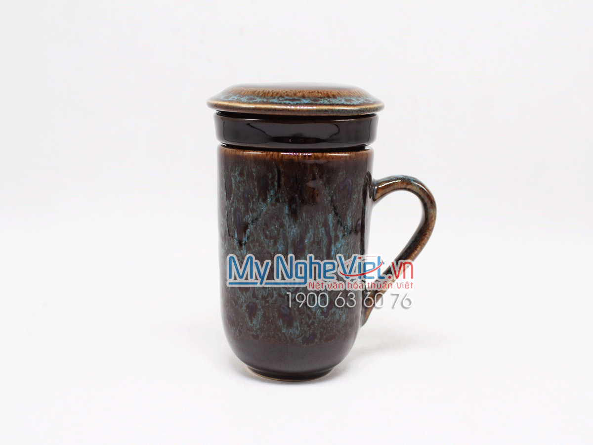 Ly lọc trà men Hỏa Biến xanh dương MNV-LTM001-5
