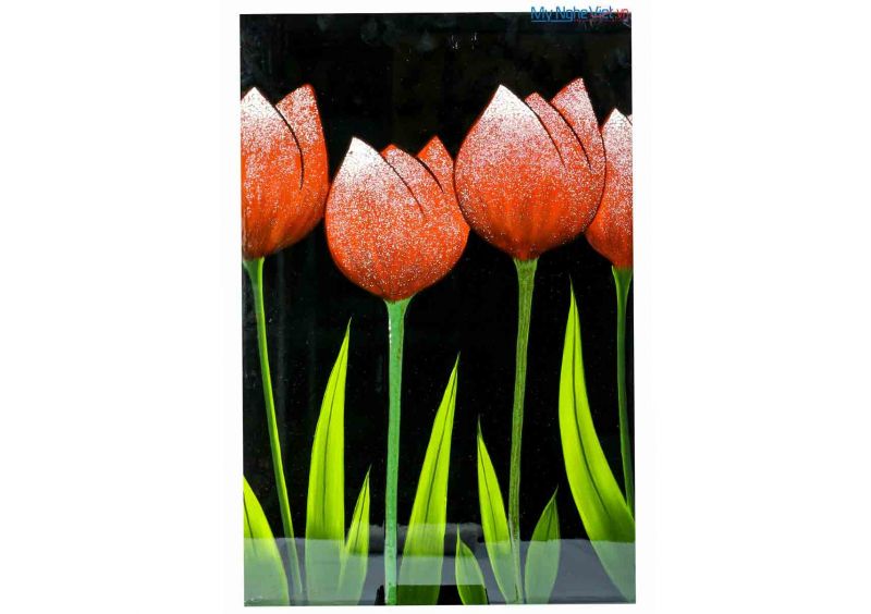 Tranh sơn mài hoa Tulip đỏ MNV-SMA260