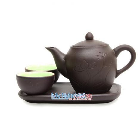 Bộ bình trà Bát Tràng nhị ẩm gốm Bát Tràng MNV-TS048 (nhiều mẫu)