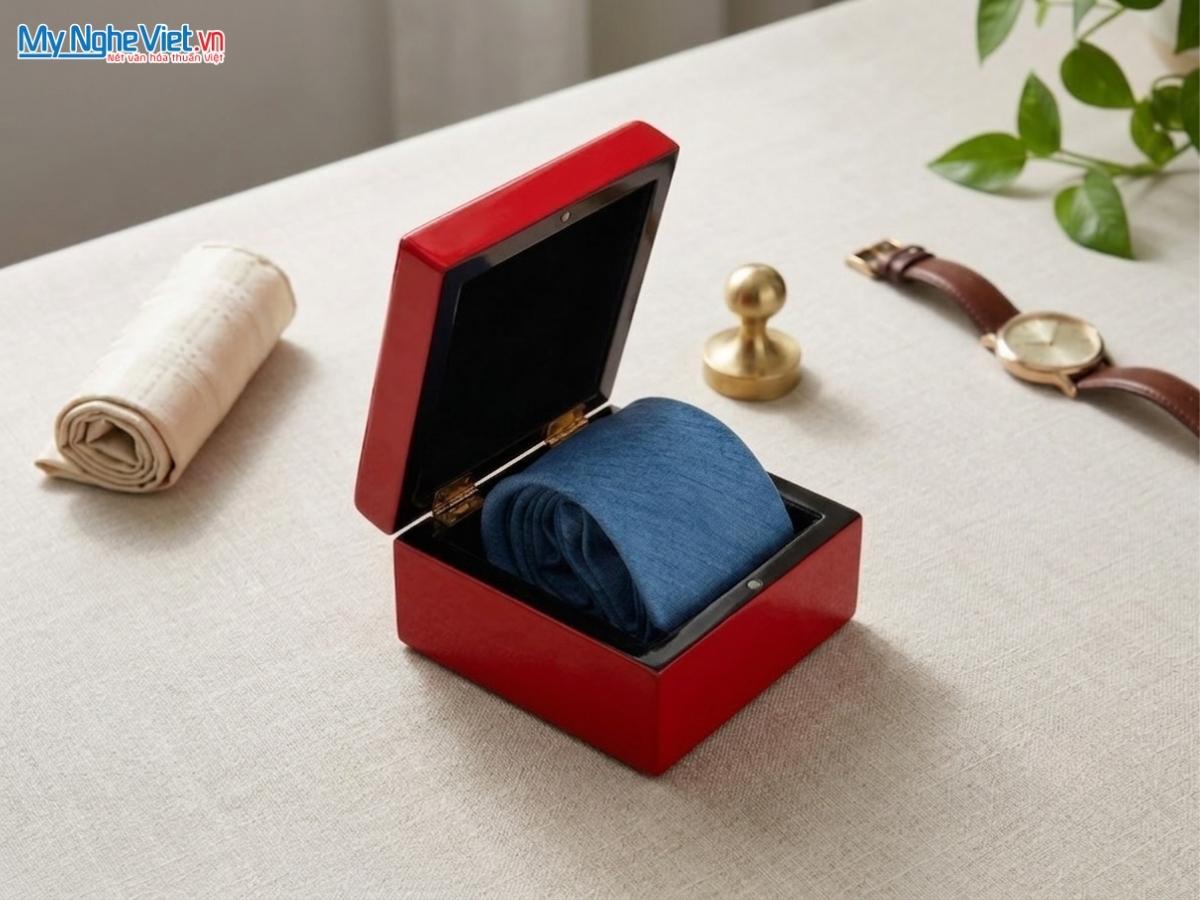 Set Quà Tặng Doanh Nhân: Cà Vạt Và Hộp Sơn Mài - Quà Tặng Đối Tác Quốc Tế & Lãnh Đạo Nam
