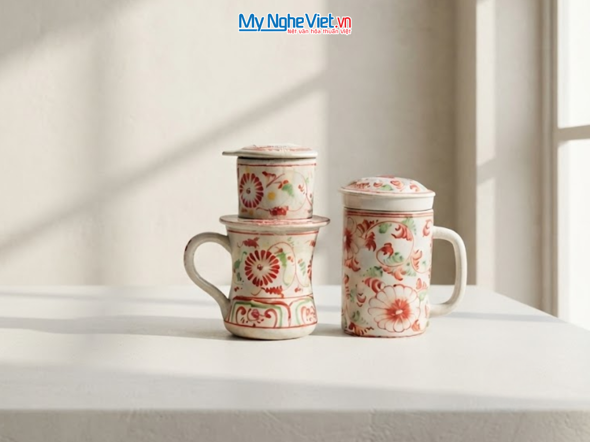 Set Quà Tặng Doanh Nghiệp - Phin Cà Phê & Ly Lọc Trà Hoa Cúc
