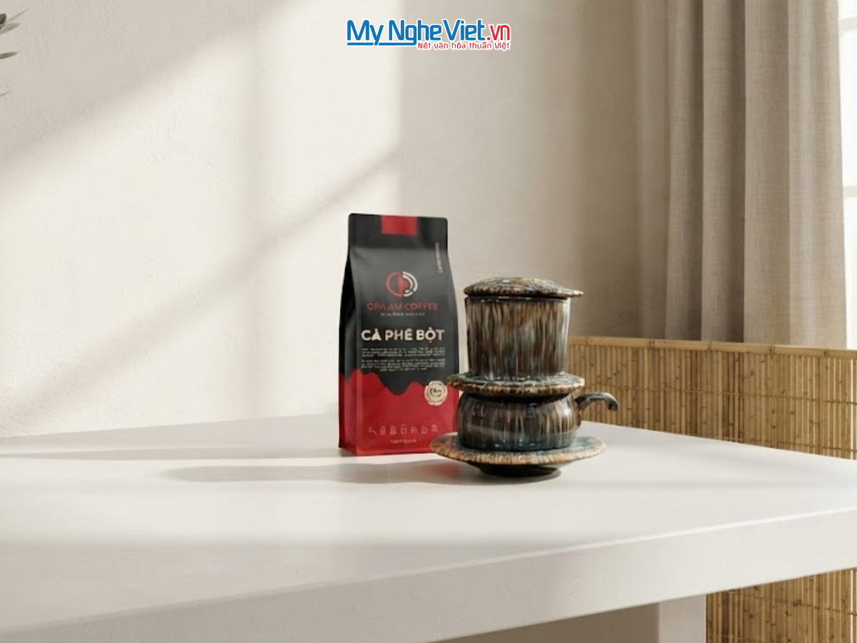 Set Quà Tặng Doanh Nghiệp - Phin Cà Phê Men Hỏa Biến & Gói Cà Phê Rang Xay