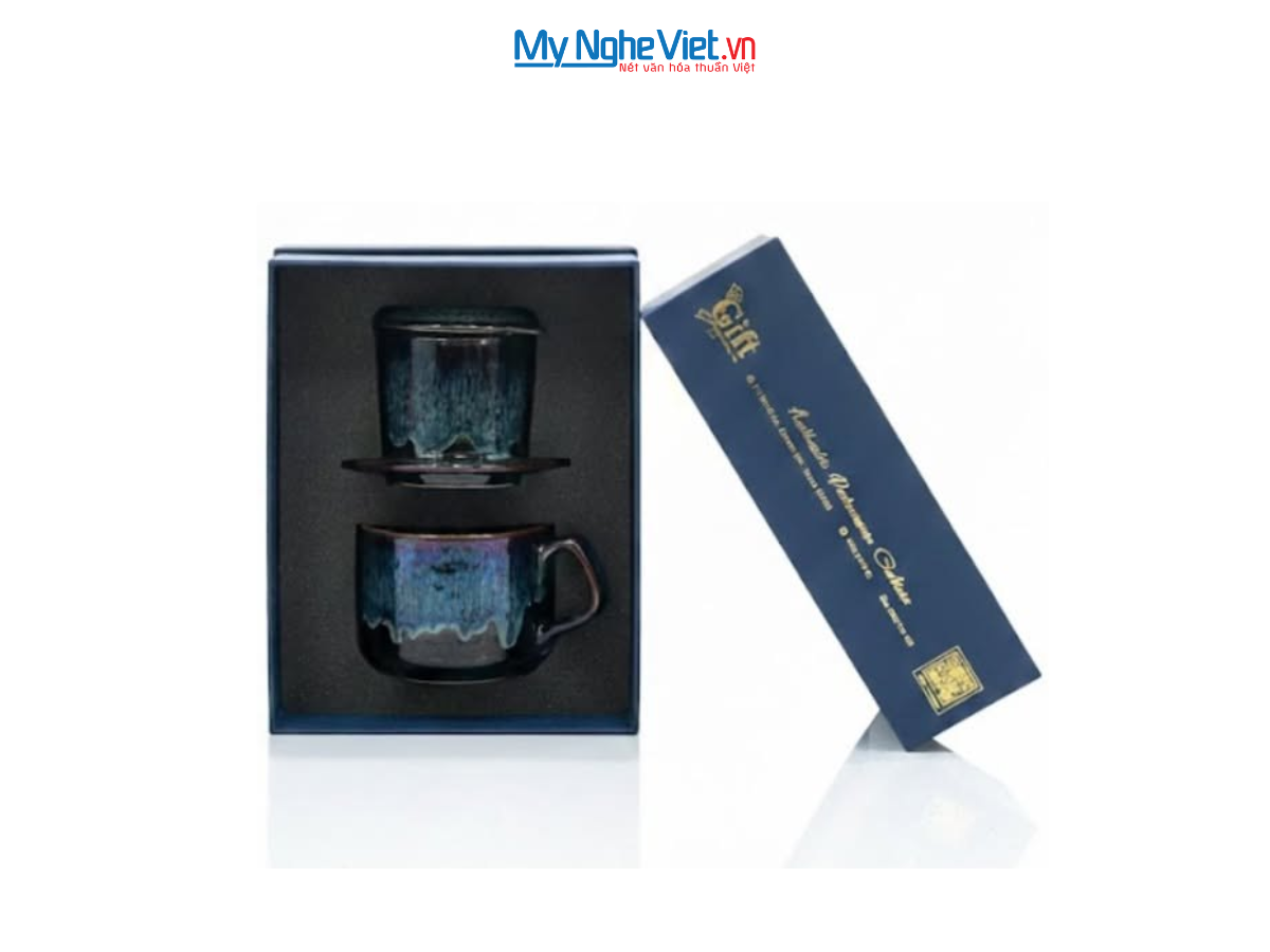 Phin Cà Phê Thấp Men Hỏa Biến Màu Xanh CBGHN001-2