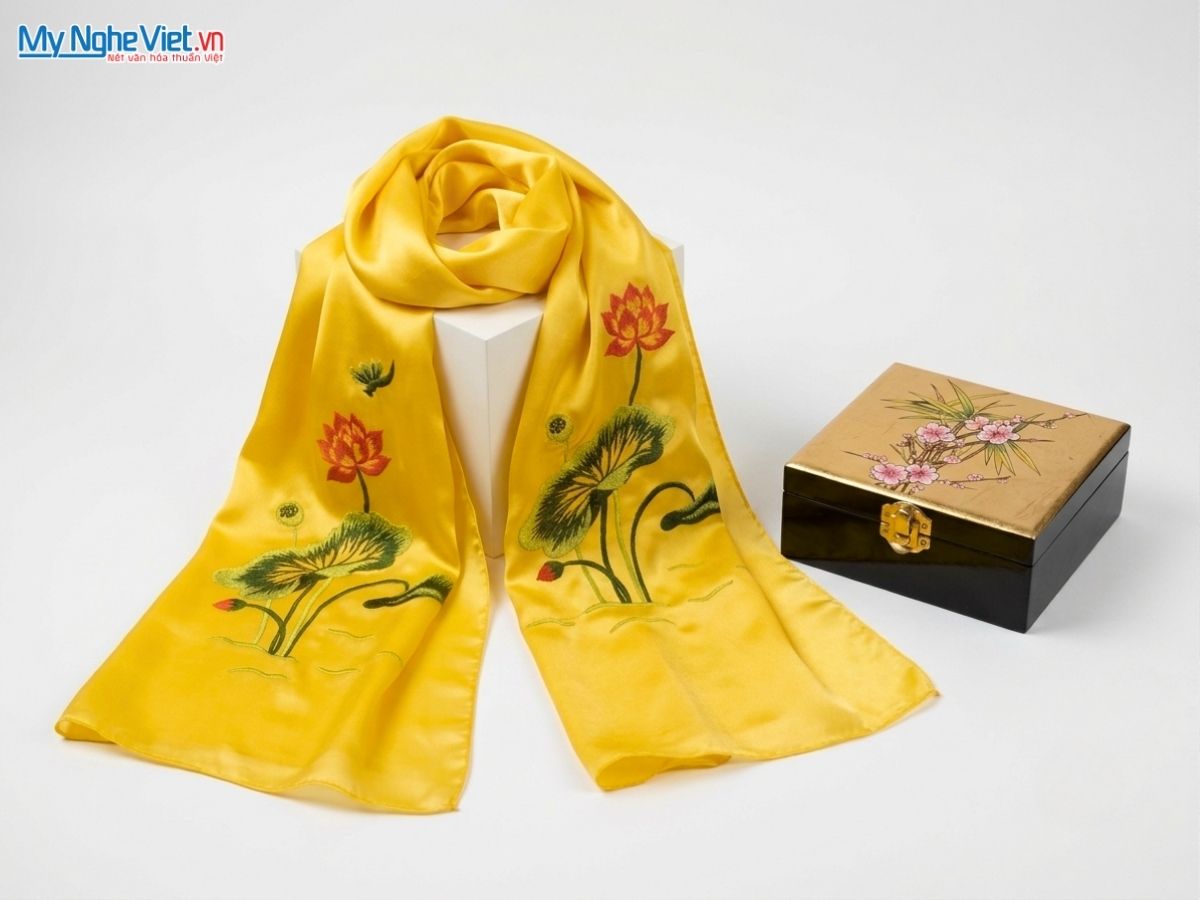 Set Quà Tặng Ngoại Giao: Khăn Lụa Và Hộp Sơn Mài - Món Quà Văn Hóa Việt Cho Đối Tác Quốc Tế
