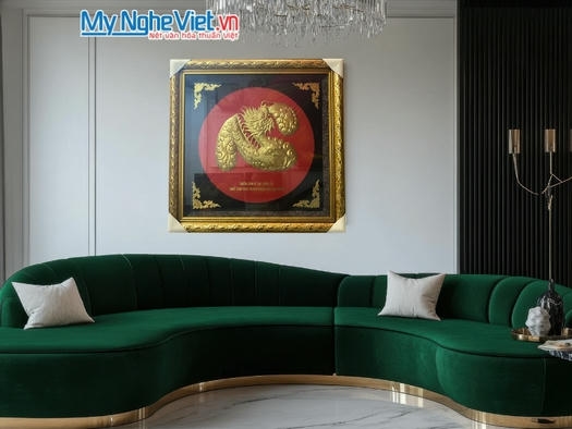 Tranh Đồng Chữ Tâm Hóa Rồng 70x70(cm) MNV-DD77