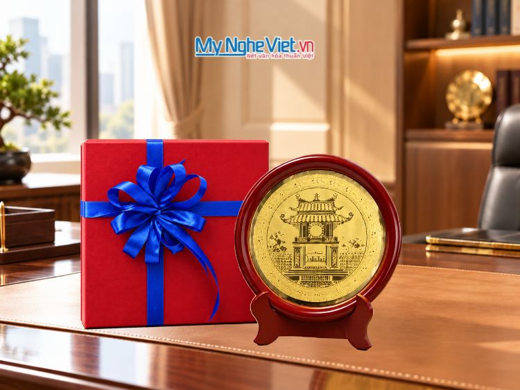Đĩa Đồng Lưu Niệm Khuê Văn Các 23cm MNV-DD03