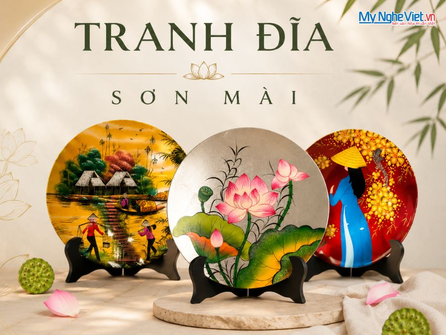 Tranh Đĩa Sơn Mài