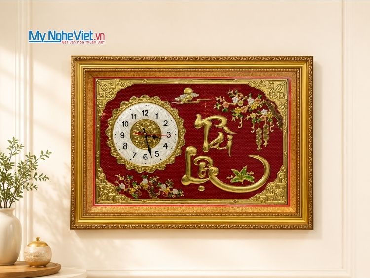 Tranh Đồng Hồ Chữ Tài Lộc 50x70(cm) MNV-DD012-1