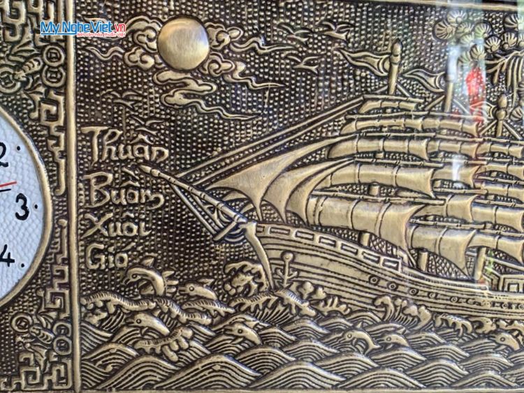 Tranh Đồng Hồ Giả Cổ Thuận Buồm Xuôi Gió 50x100cm MNV-DD510
