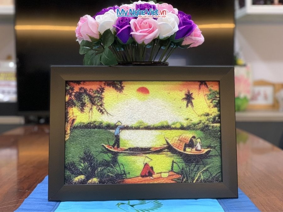 Tranh gạo nhiều mẫu 25x35cm MNV-TGAO2030