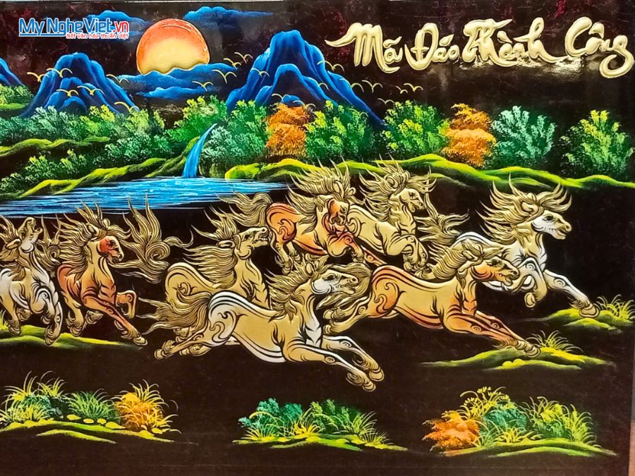 Tranh Mã Đáo Thành Công Đắp Nổi Phù Điêu 40x60cm MNV-TSM468-3