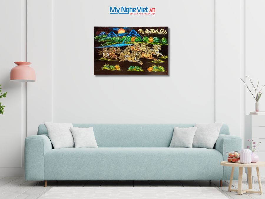 Tranh Mã Đáo Thành Công Đắp Nổi Phù Điêu 40x60cm MNV-TSM468-3