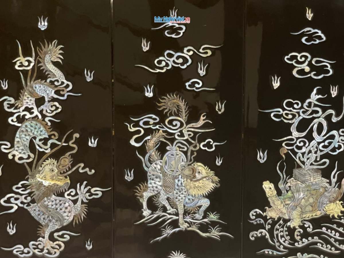 Bộ TSM Long Lân Quy Phụng Chìm Nền Đen 20x50 TSM2050-2