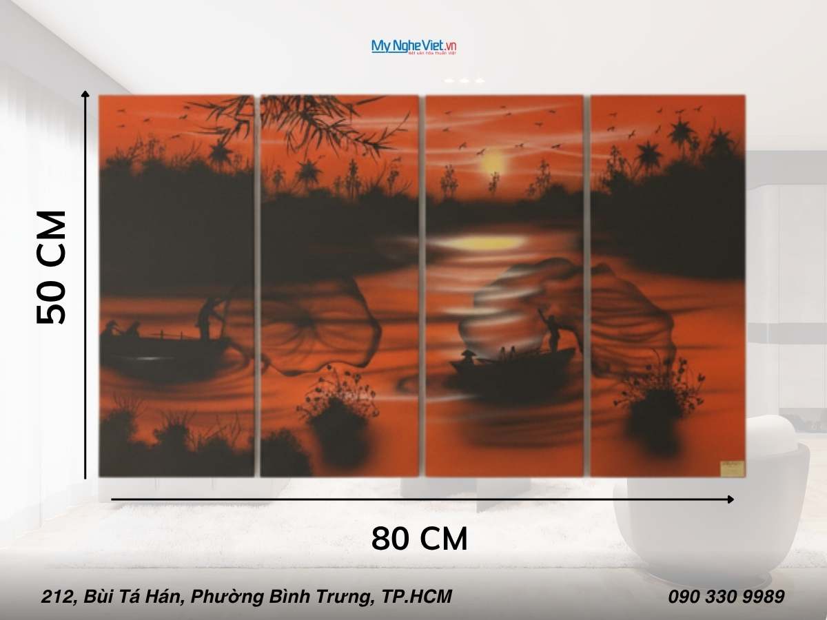 Bộ TSM Đồng Quê Hoàng Hôn Nền Cam 20x50 TSM41