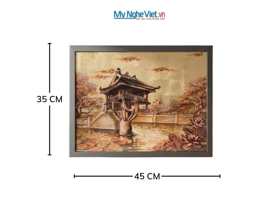 Tranh Sơn Mài Chùa Một Cột 35x45cm TSM3545-1.7