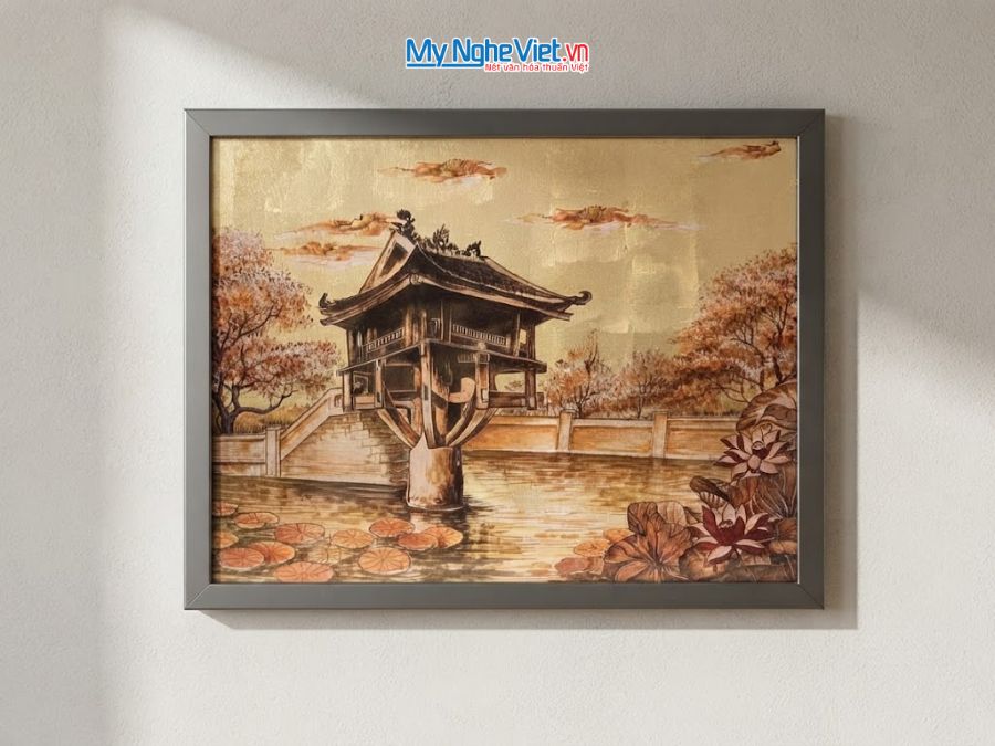 Tranh Sơn Mài Chùa Một Cột 35x45cm TSM3545-1.7