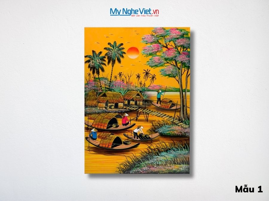Tranh Sơn Mài Đồng Quê Màu 40x60cm Nhiều Mẫu MNV-TSM46