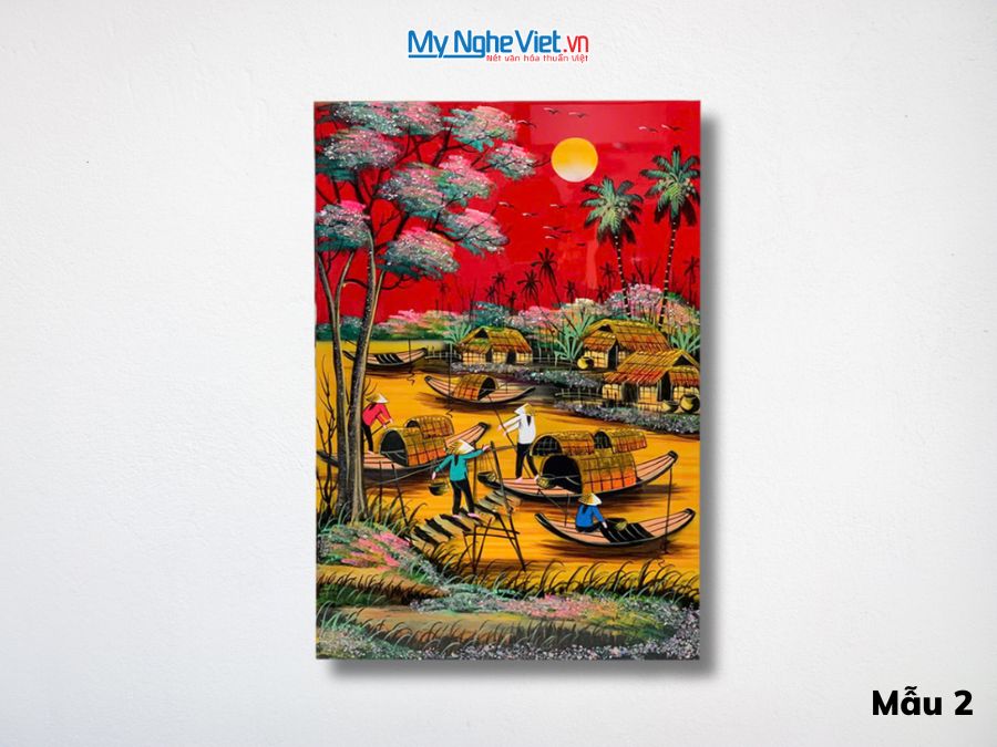 Tranh Sơn Mài Đồng Quê Màu 40x60cm Nhiều Mẫu MNV-TSM46