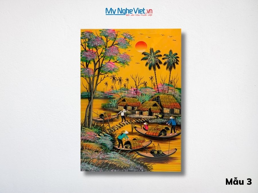 Tranh Sơn Mài Đồng Quê Màu 40x60cm Nhiều Mẫu MNV-TSM46