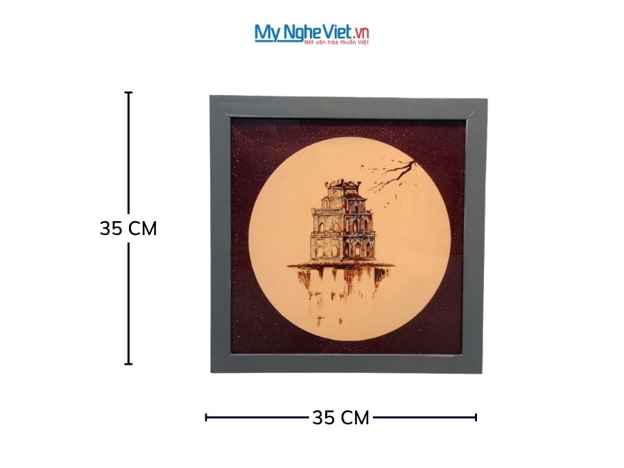 Tranh sơn mài Hồ Gươm 35x35cm TBL016
