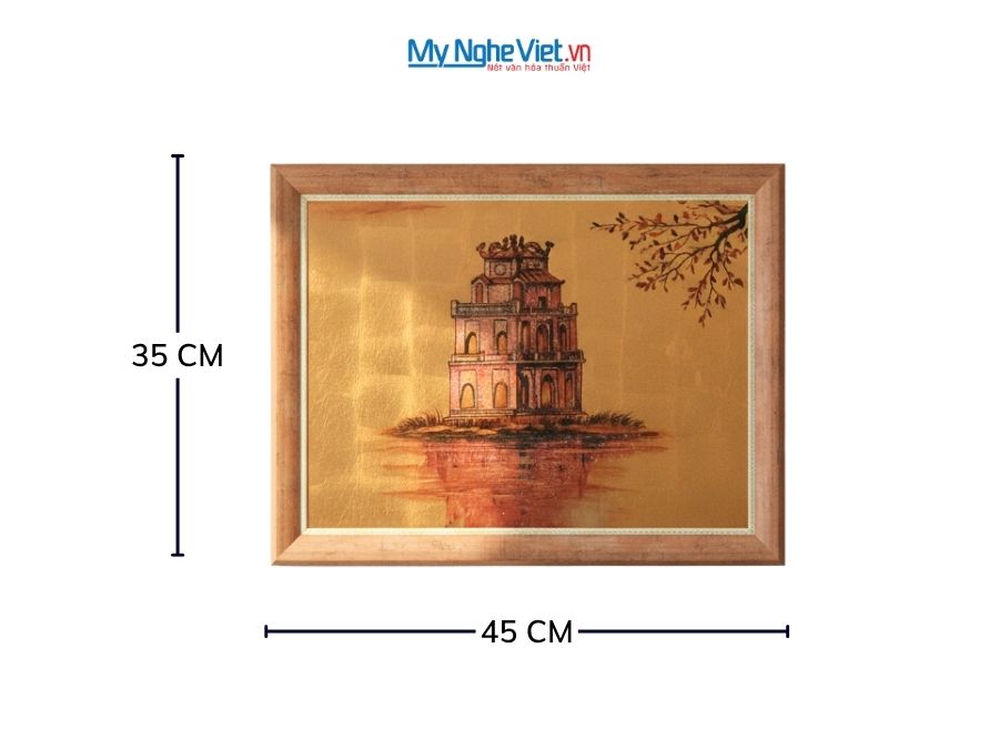 Tranh Sơn Mài Hồ Gươm Dát Vàng 35x45cm TSM3545-1.9/2