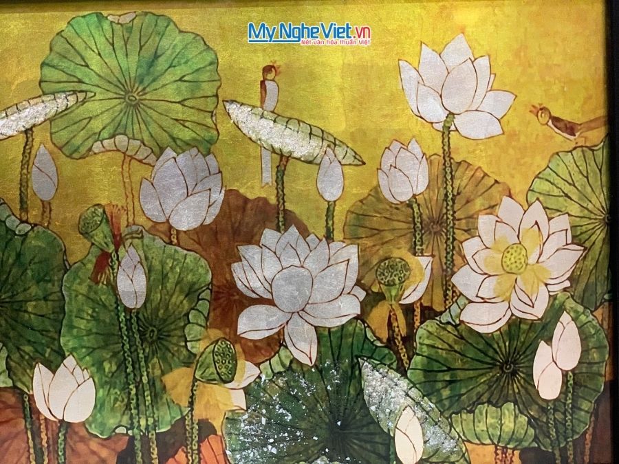 Tranh Sơn Mài Hoa Sen 35x45cm TBL34/17K3-6
