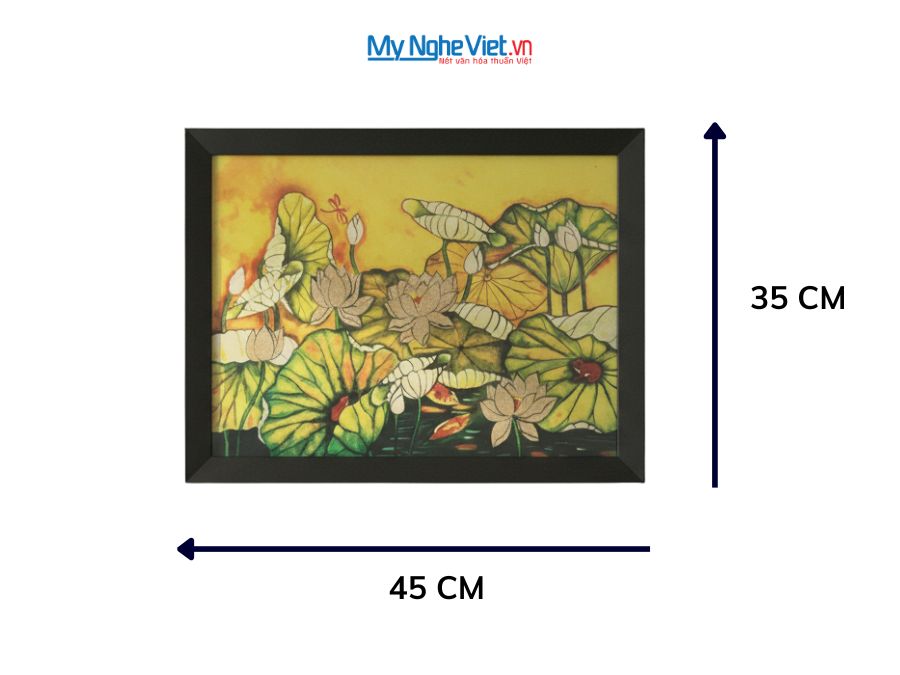 Tranh Sơn Mài Hoa Sen Vẽ Tay 35x45cm TBL34/17K3-11