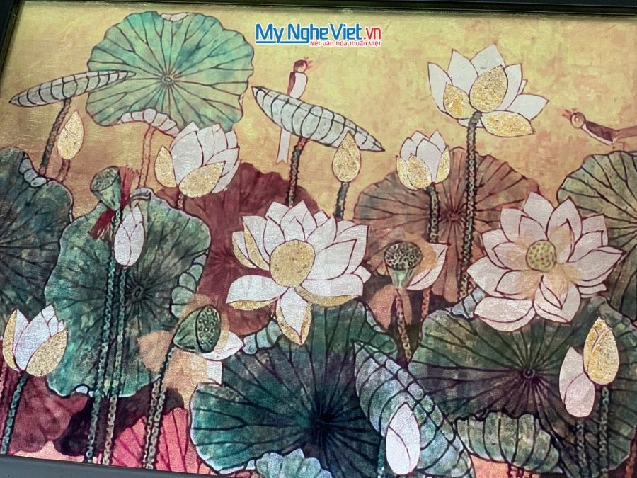 Tranh Sơn Mài Hoa Sen 35x45cm TBL34/17K3-14
