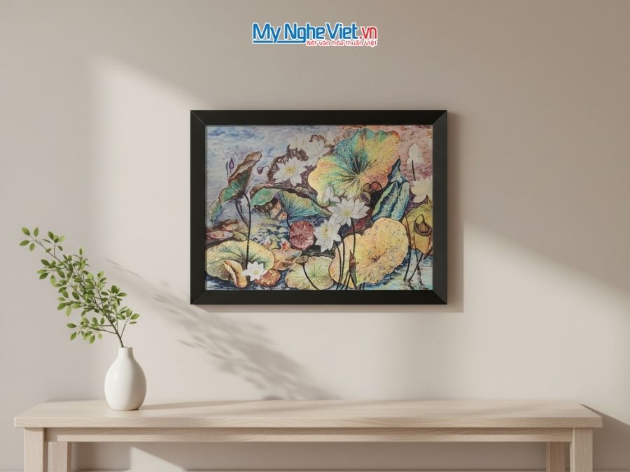 Tranh Sơn Mài Hoa Sen 35x45cm TBL34/17K3-7