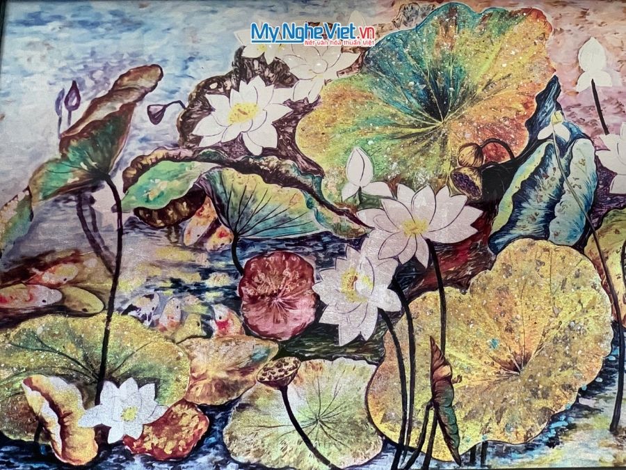 Tranh Sơn Mài Hoa Sen 35x45cm TBL34/17K3-7