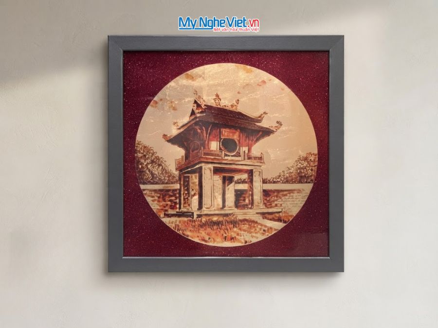 Tranh Sơn Mài Khuê Văn Các 35x35cm MNVTBL003